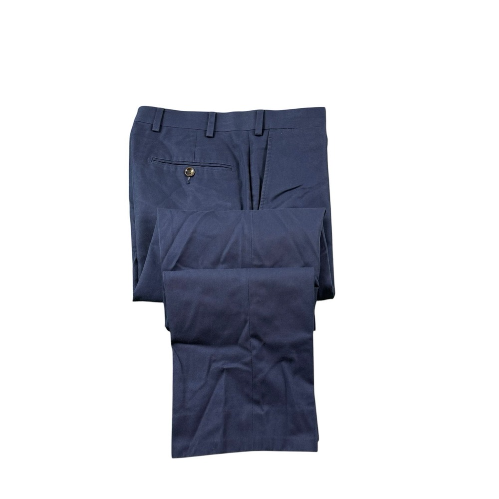 Suit Supply Blue Brescia Cotton Flat Front Men's Trouser Size 30x28